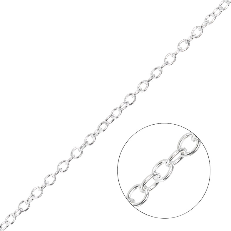 Anchor chain 2.3×3×0.6 mm silver 1 meter