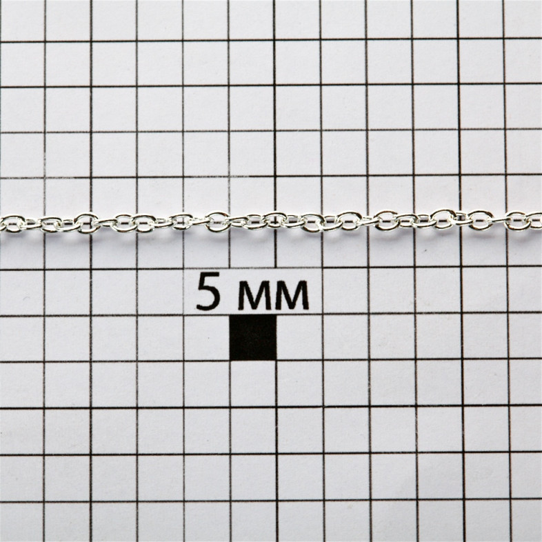 Anchor chain 2.3×3×0.6 mm silver 1 meter