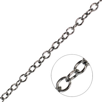 Medium anchor chain 8×10×1.6 mm dark steel 1 meter