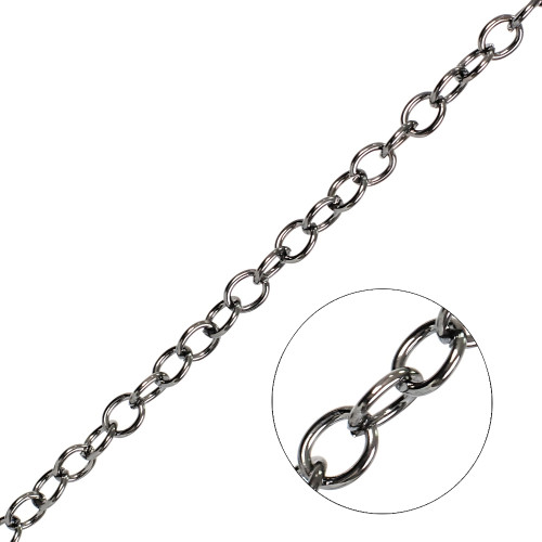 Medium anchor chain 8×10×1.6 mm dark steel 1 meter