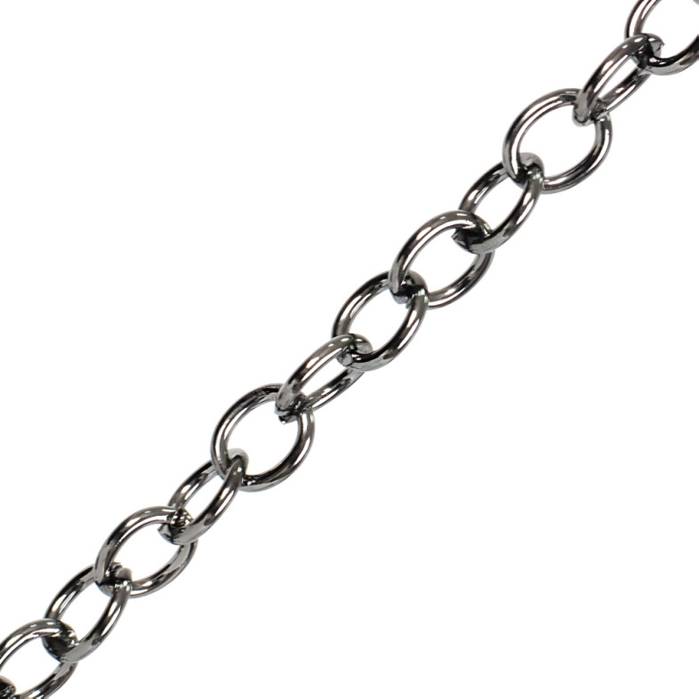 Medium anchor chain 8×10×1.6 mm dark steel 1 meter