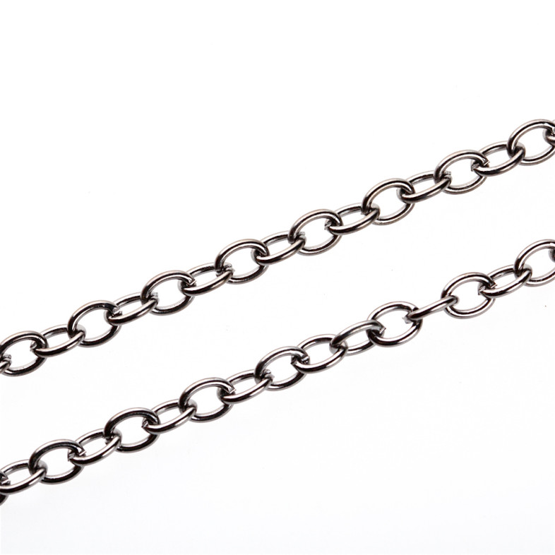Medium anchor chain 8×10×1.6 mm dark steel 1 meter