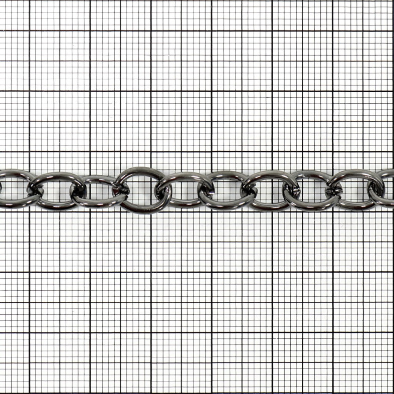 Medium anchor chain 8×10×1.6 mm dark steel 1 meter