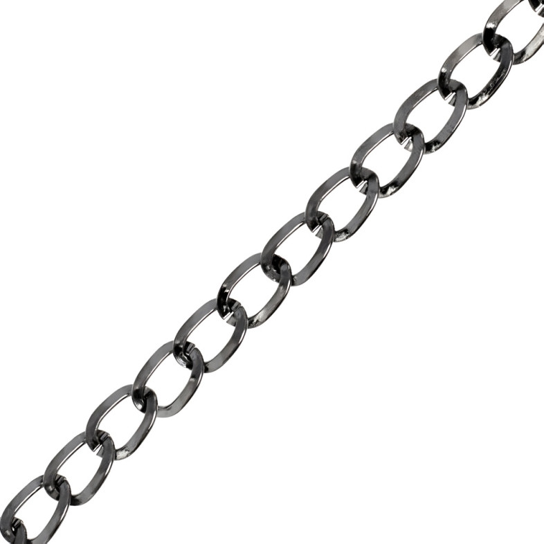 Medium chain, armor-plated, 8×10×1.4 mm, dark steel, 1 meter