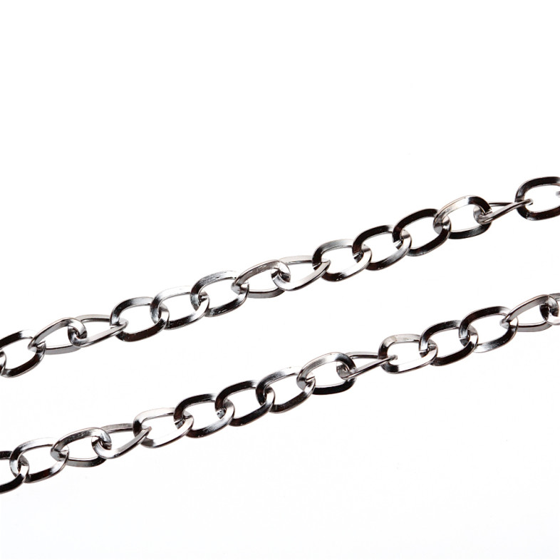 Medium chain, armor-plated, 8×10×1.4 mm, dark steel, 1 meter