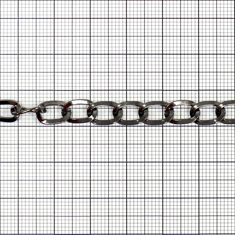 Medium chain, armor-plated, 8×10×1.4 mm, dark steel, 1 meter