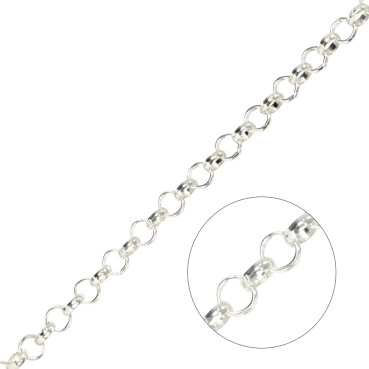 Rollo weaving chain 7×7×2.5 mm silver 1 meter