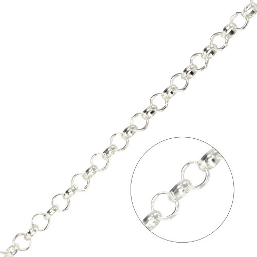 Rollo weaving chain 7×7×2.5 mm silver 1 meter