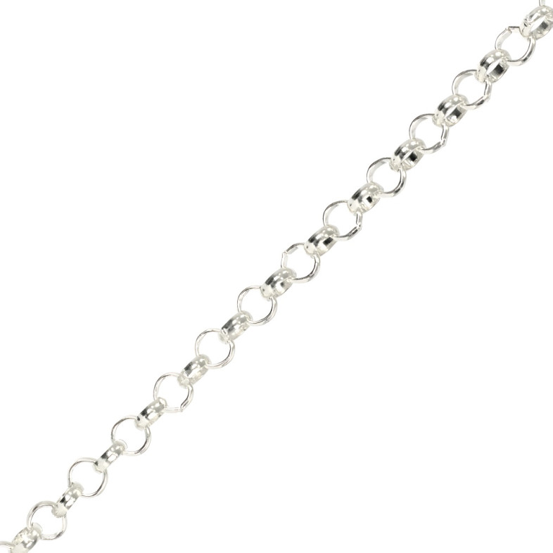 Rollo weaving chain 7×7×2.5 mm silver 1 meter