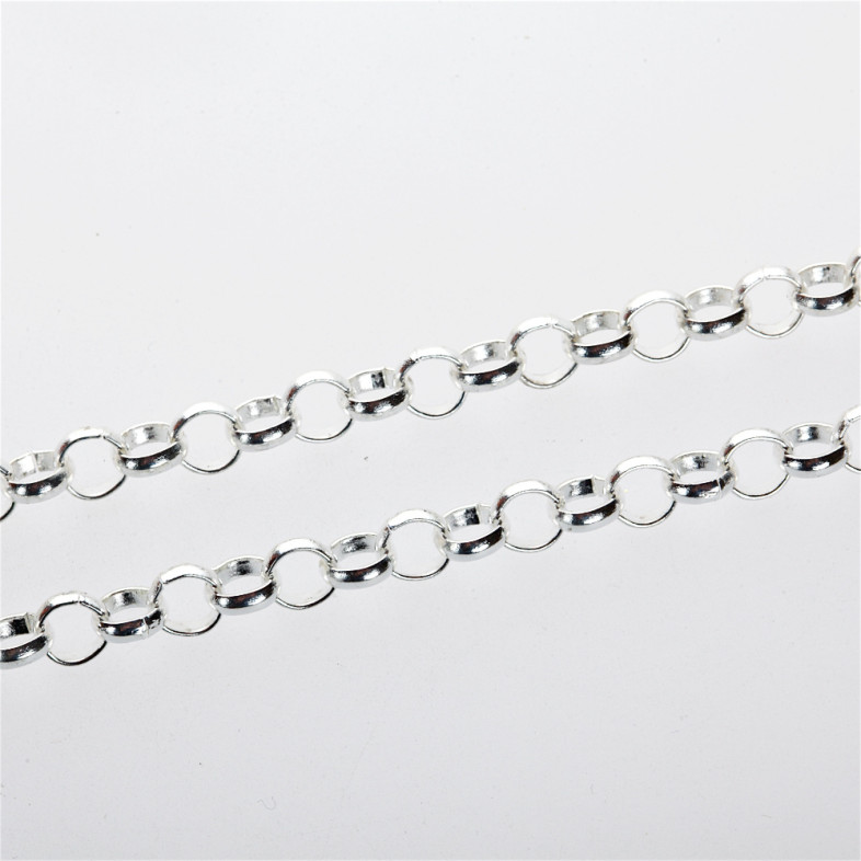 Rollo weaving chain 7×7×2.5 mm silver 1 meter