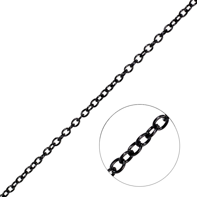 Anchor chain 3×4.5×0.7 mm black 1 meter