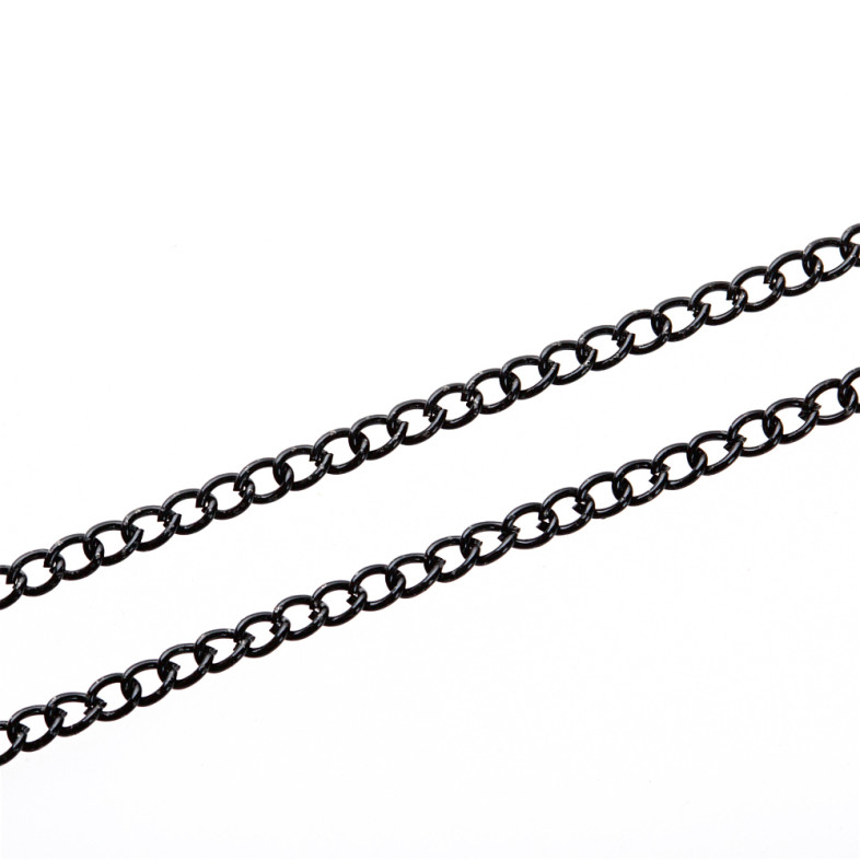Anchor chain 3×4.5×0.7 mm black 1 meter