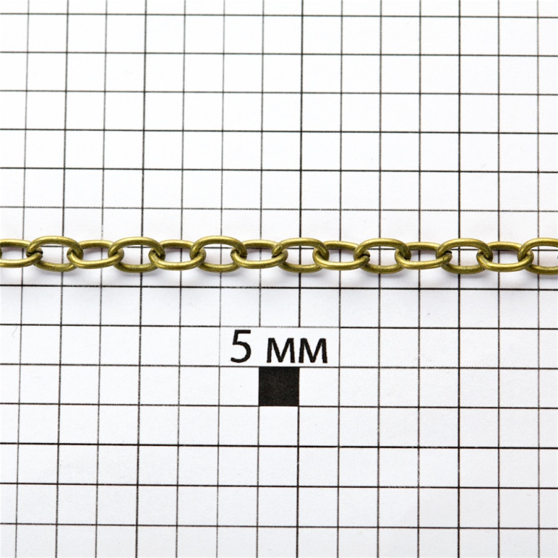 Anchor chain 5×7×1 mm bronze 1 meter