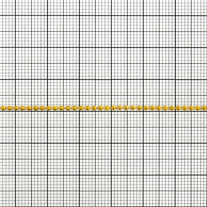 Ланцюжок з бісеру простого плетіння 1,5х1,5х1,5 мм в золотому кольорі 1 метр