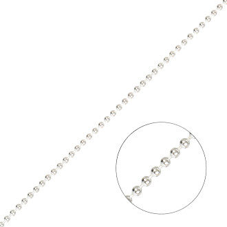 Ball chain 1.5×1.5×1.5 mm silver 1 meter
