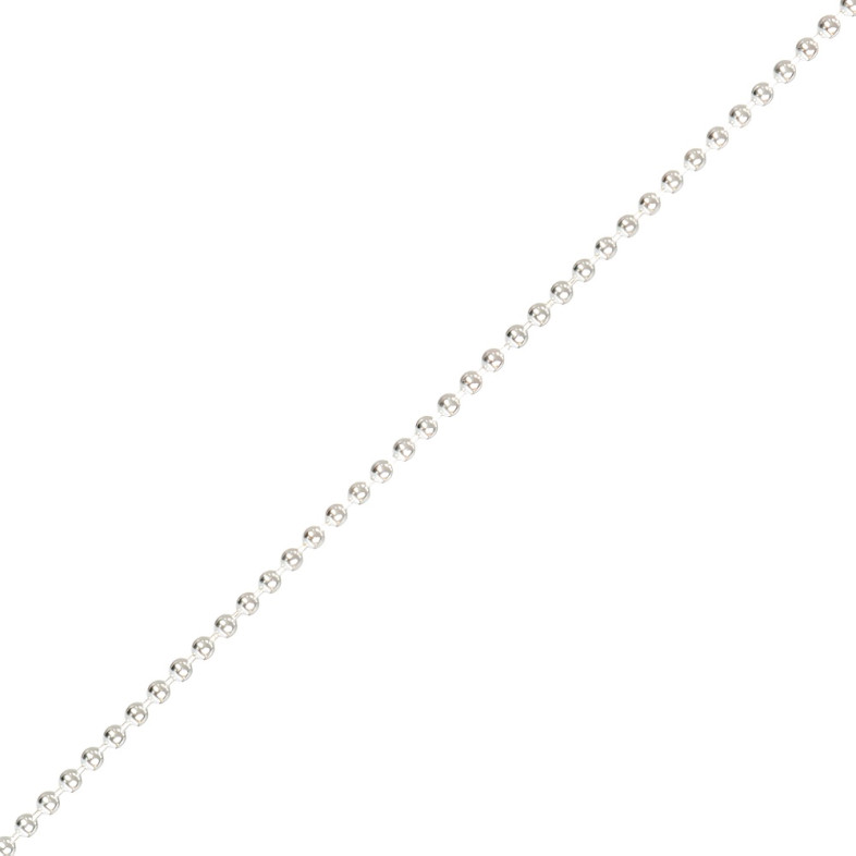 Ball chain 1.5×1.5×1.5 mm silver 1 meter