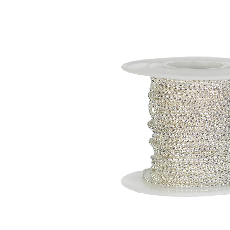 Ball chain 1.5×1.5×1.5 mm silver 1 meter