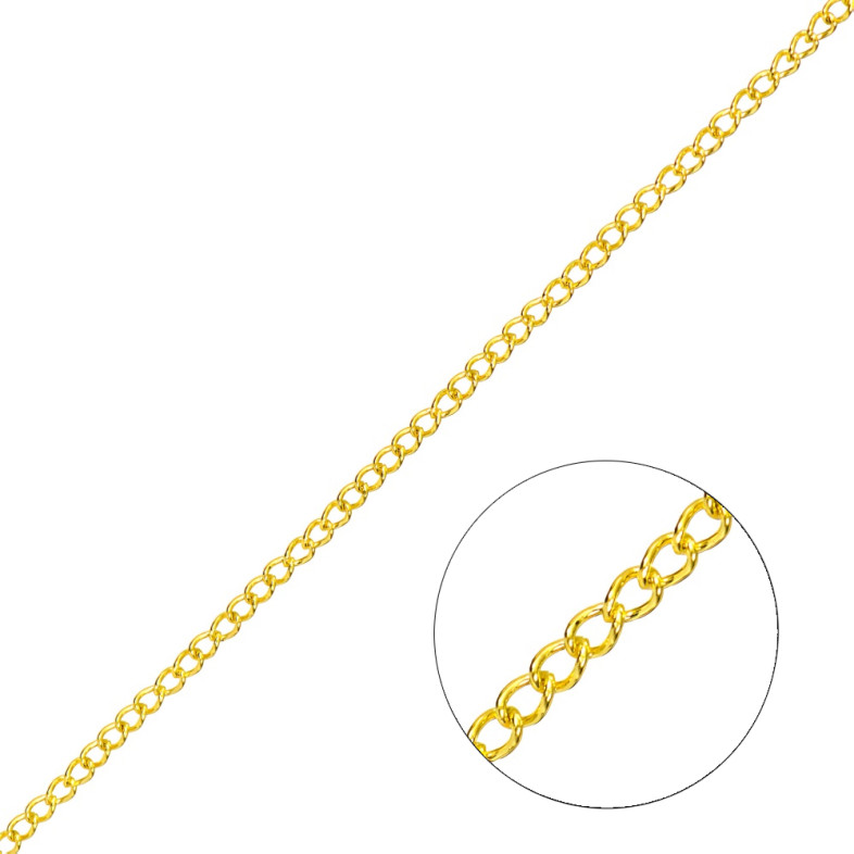 Chain, armor weave, 2×3.3×0.5 mm, gold, 1 meter