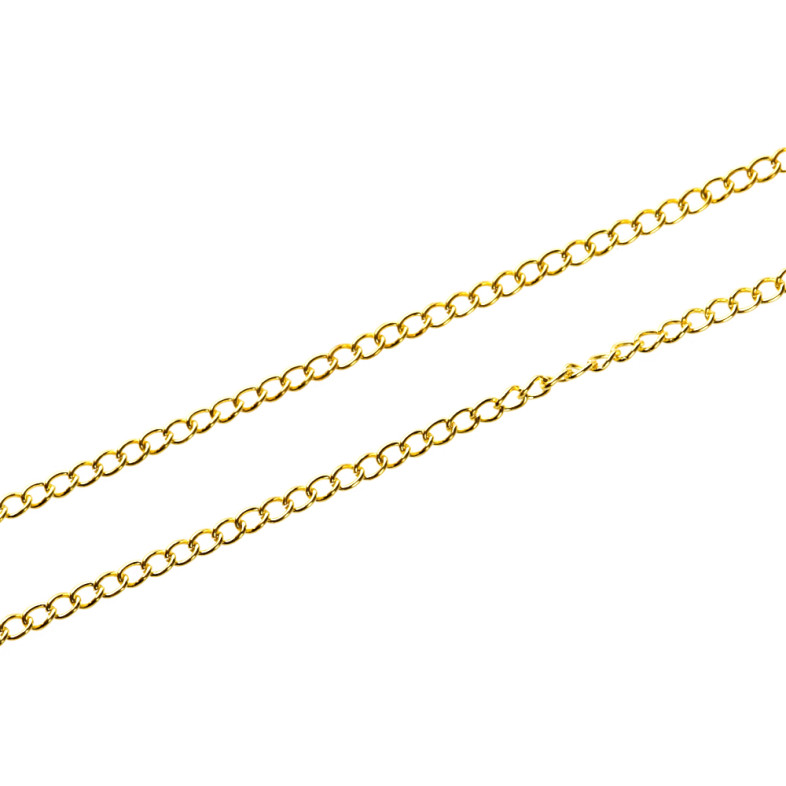 Chain, armor weave, 2×3.3×0.5 mm, gold, 1 meter