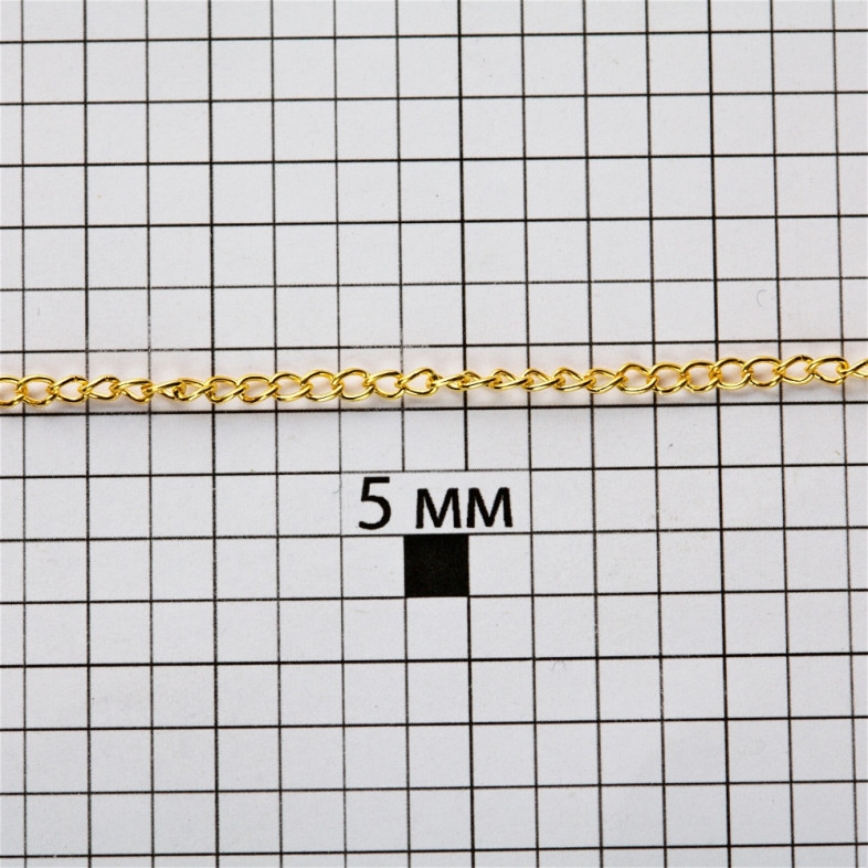 Chain, armor weave, 2×3.3×0.5 mm, gold, 1 meter