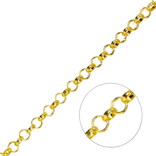 Rollo weaving chain 7×7×2.5 mm gold 1 meter