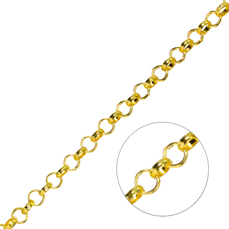 Rollo weaving chain 7×7×2.5 mm gold 1 meter