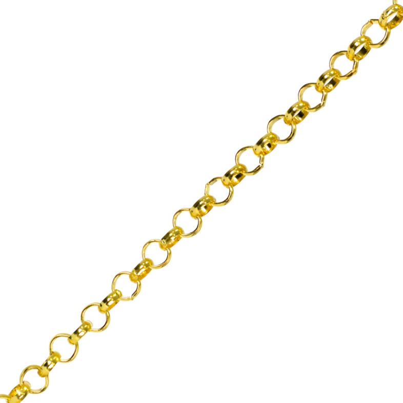 Rollo weaving chain 7×7×2.5 mm gold 1 meter