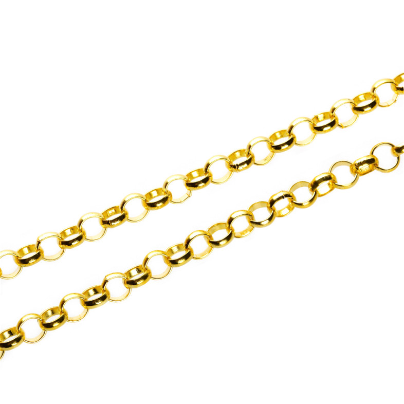 Rollo weaving chain 7×7×2.5 mm gold 1 meter