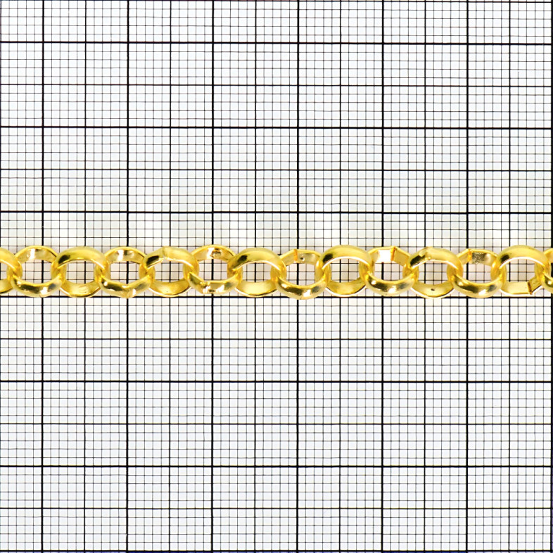Rollo weaving chain 7×7×2.5 mm gold 1 meter
