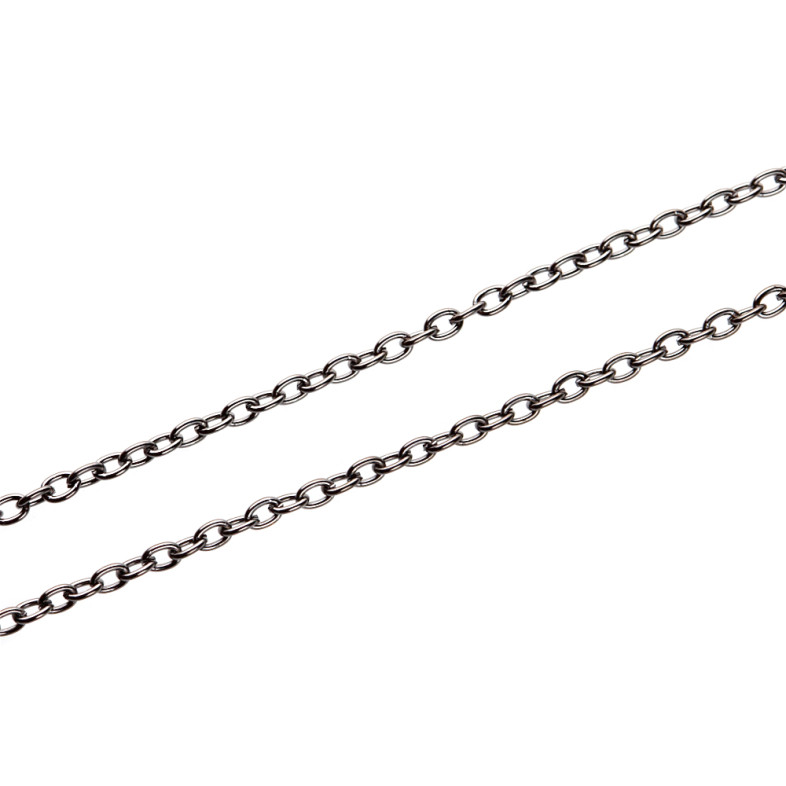 Small anchor chain 3×4×0.8 mm dark steel 1 meter