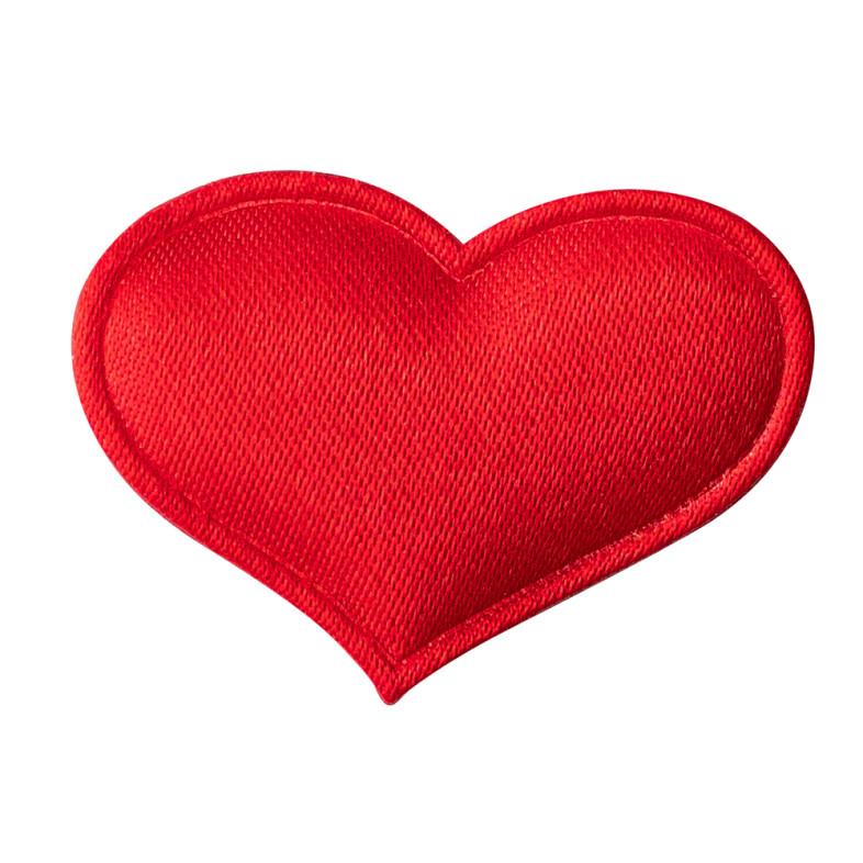 Quilted textile elements Heart red pack of 10 pcs.