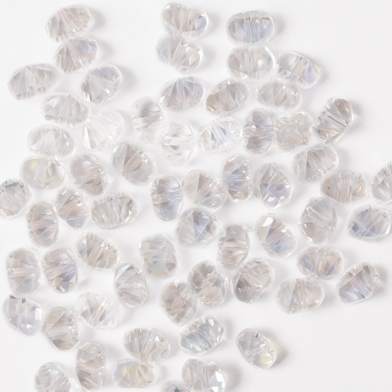 Koralik kryształowy wypukły prostokątny 8x4 mm przezroczysty 1 szt