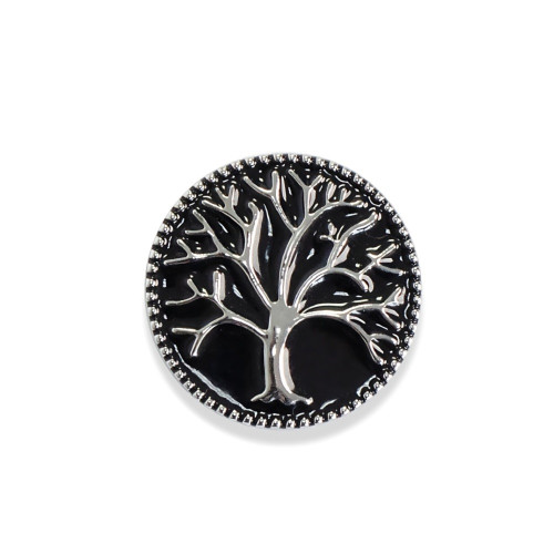 SNAP button bead Wood black 1 pc
