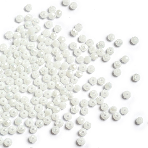 Crystal bead round 4 mm white 1 pc.