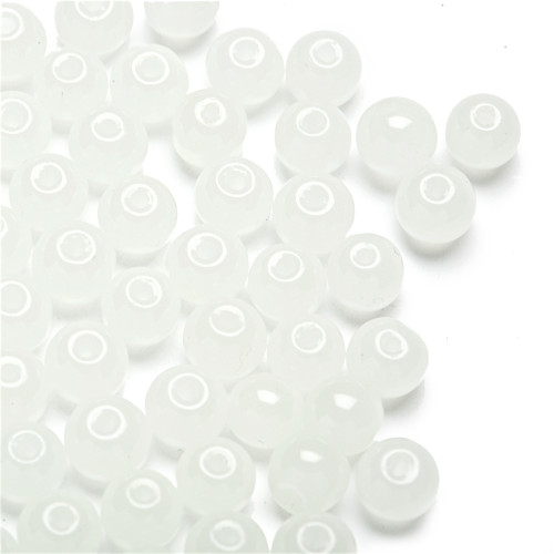 Glass bead 6 mm beige stone 1 pc