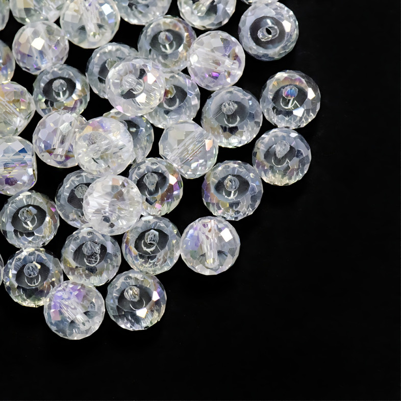 Koralik kryształowy okrągły 8x6 mm przezroczysty 468210 1 szt