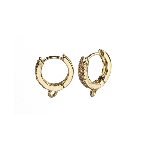 Earring base ring with pendant LUX 13 mm gold pack of 2 pcs