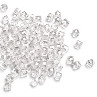 Koralik kryształowy sześcianowy 6x6 mm przezroczysty AB 1 szt