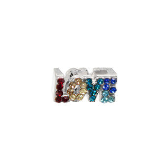 Slider bead 11.6×6 mm LOVE cupronickel 1 pc