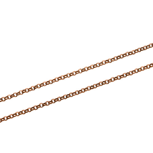Łańcuch Rolo 2x2x1,2 mm w kolorze miedzianym 1 metr