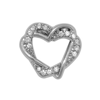 Slider bead Hearts cupronickel 1 pc