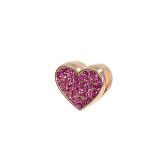Slider bead 11.5×13.6 mm Heart of gold 1 pc.