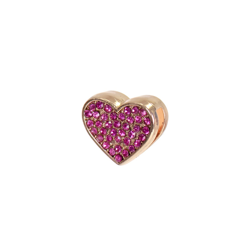 Slider bead 11.5×13.6 mm Heart of gold 1 pc.