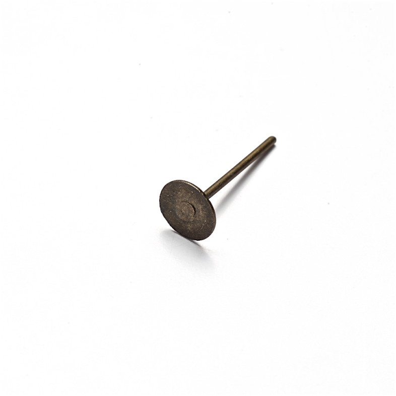 Bases for stud earrings 12 mm bronze pack of 10 pcs