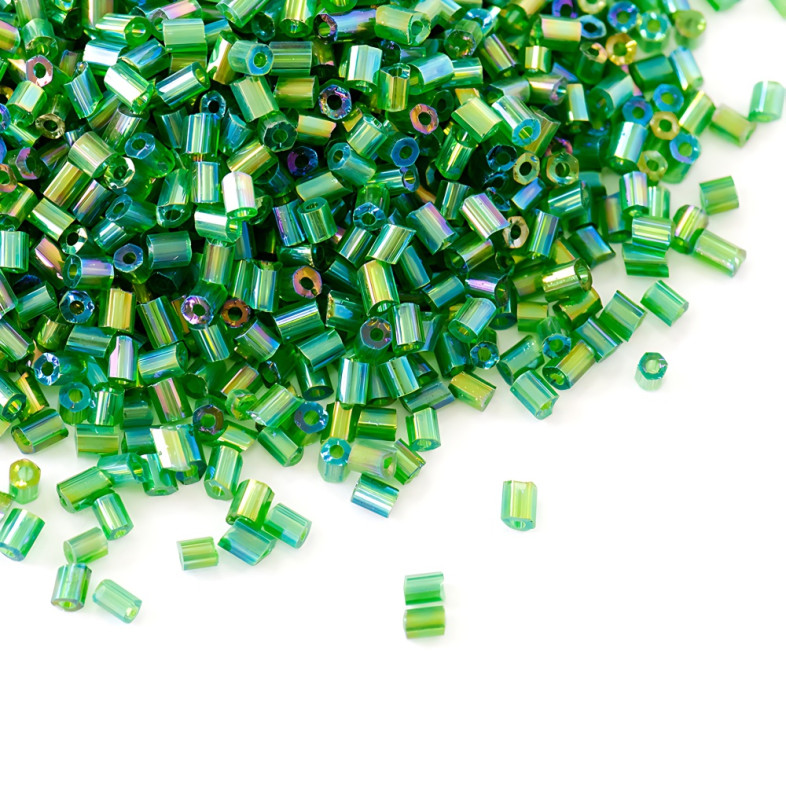 Beads-cut H (2.1 mm) pistachio rainbow pack of 20 g