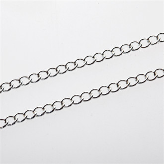 Armored chain 5×6×1.2 mm silver 1 meter