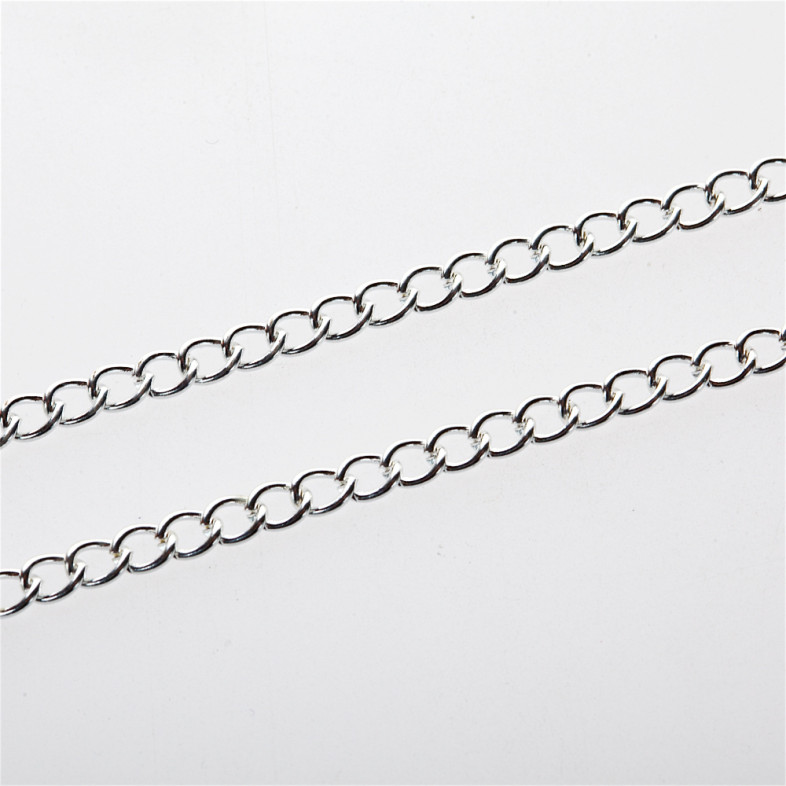 Armored chain 5×6×1.2 mm silver 1 meter