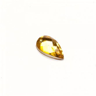 Plastic rhinestones 12×7 mm yellow, pack of 15 pcs.