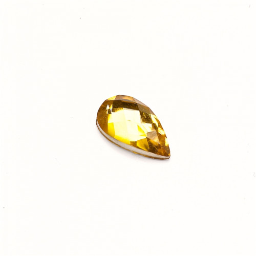 Plastic rhinestones 12×7 mm yellow, pack of 15 pcs.