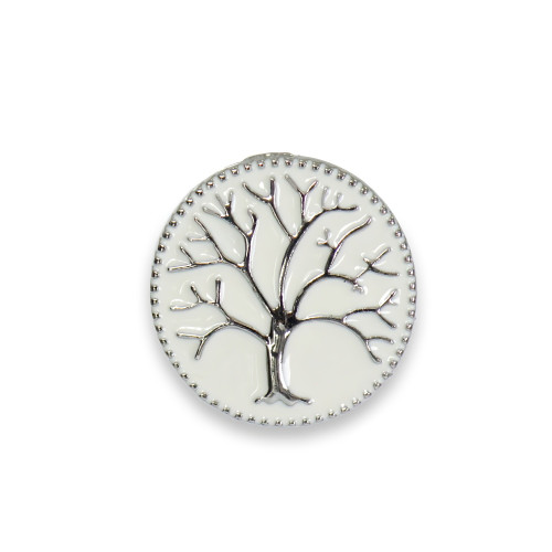 SNAP button bead Wood white 1 pc
